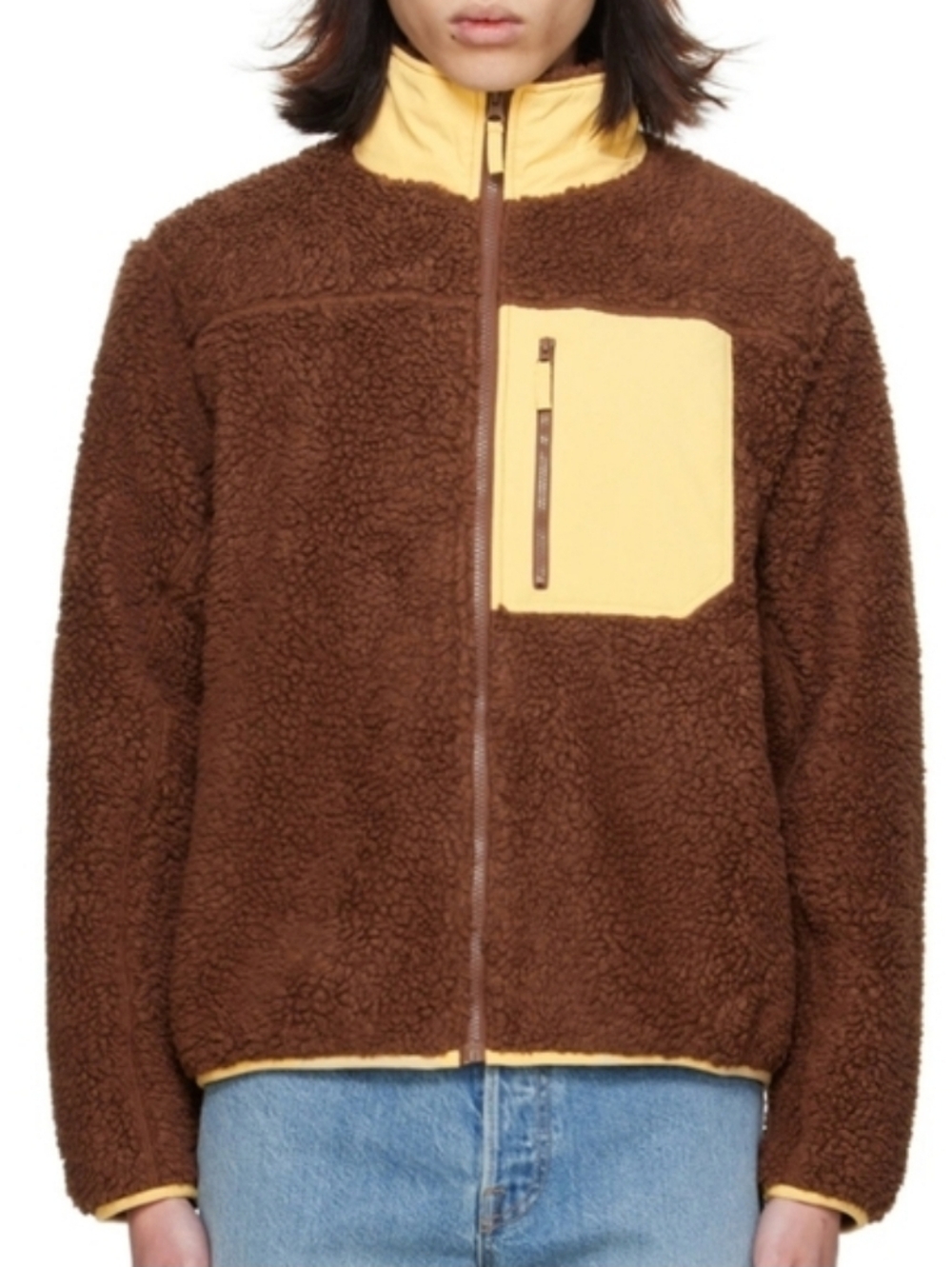 Madhappy NWT Unisex Full Zip Sherpa Wool Blend In Cinnamon
